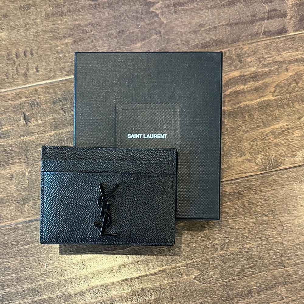 Saint Laurent Textured Black Card Holder